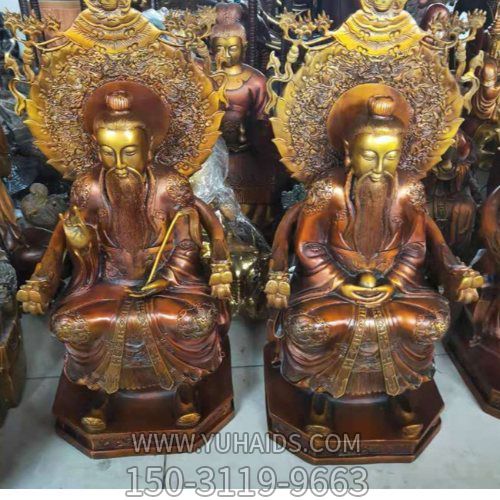 寺庙摆放玻璃钢彩绘神佛雕塑