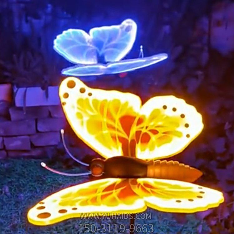 3D立体园林仿真照明动物景观蝴蝶雕塑
