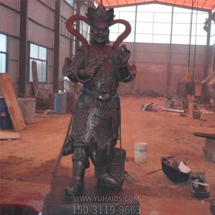 寺庙摆放大型2米彩绘玻璃钢四大天王神像雕塑