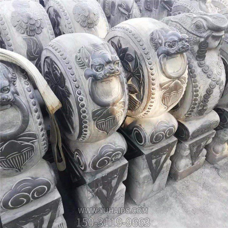 石雕抱鼓，古建门口吉祥装饰构件雕塑