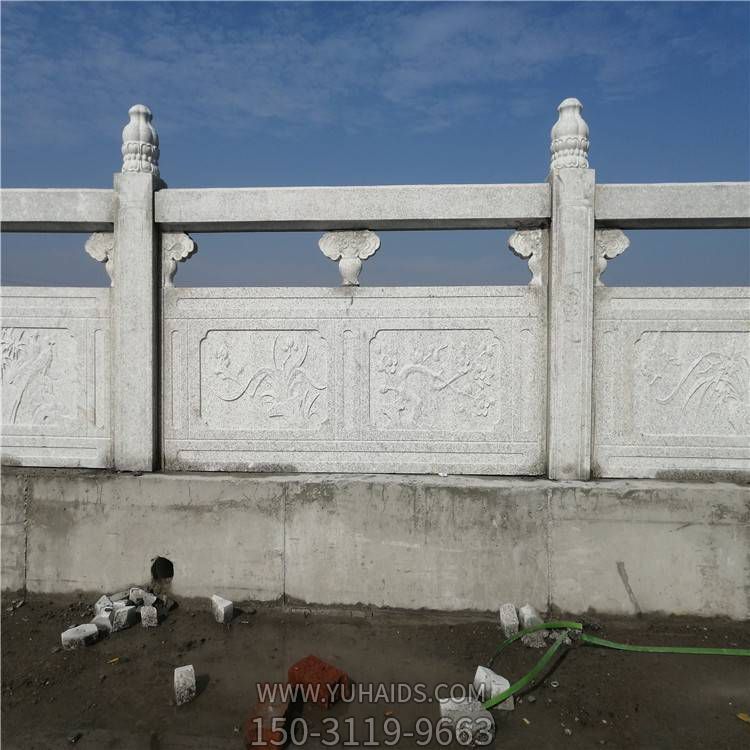 别墅小区大桥两侧石头栏杆 河道石材护栏雕塑