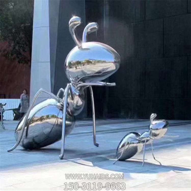 不锈钢镜面大型广场一大一小蚂蚁雕塑摆件 