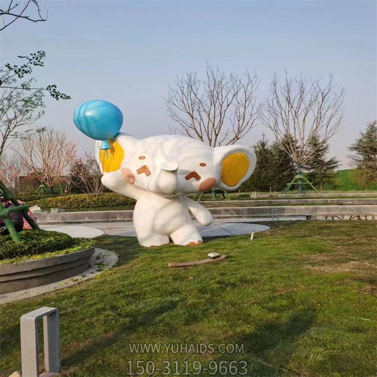 公园儿童乐园户外摆放装饰玻璃钢卡通彩绘小象雕塑