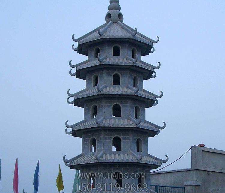 园林青石多层宝塔景观石雕雕塑
