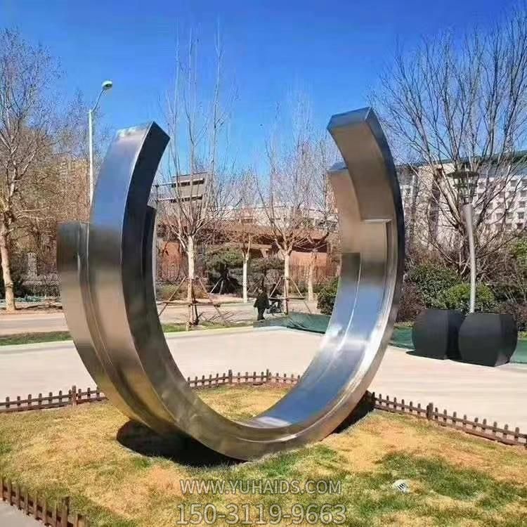不锈钢城市雕塑 户外广场大型圆环摆件