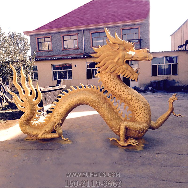 园林景区纯铜打造神兽龙雕塑