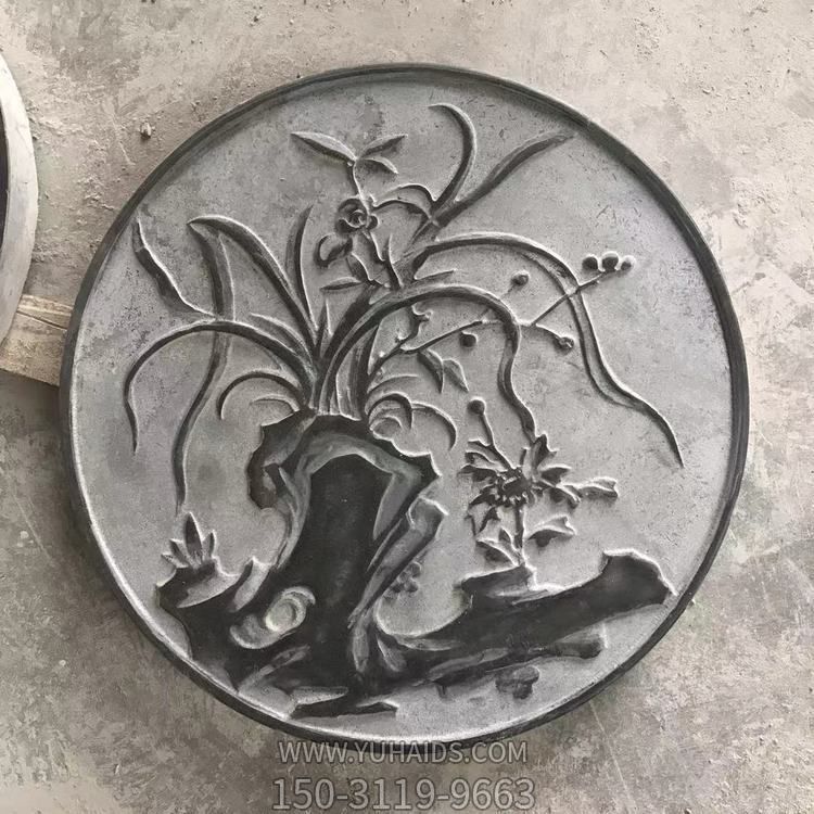 中式庭院玄关装饰青石浮雕影壁墙雕塑