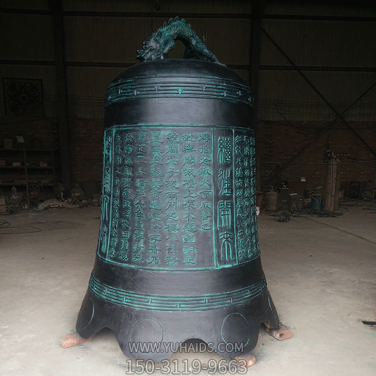铸铁仿青铜刻字祈福挂钟寺院景点工艺摆件雕塑