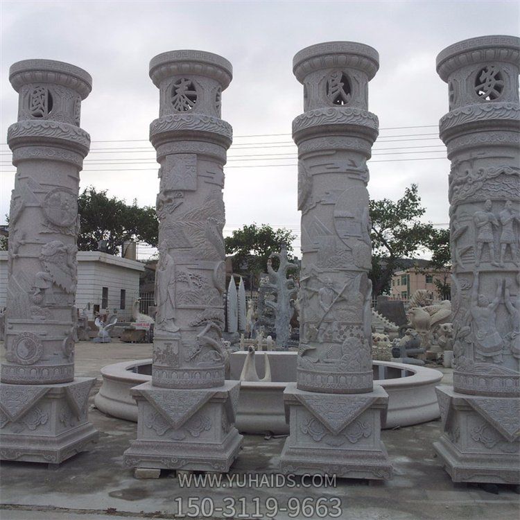 大理石广场文化柱雕塑