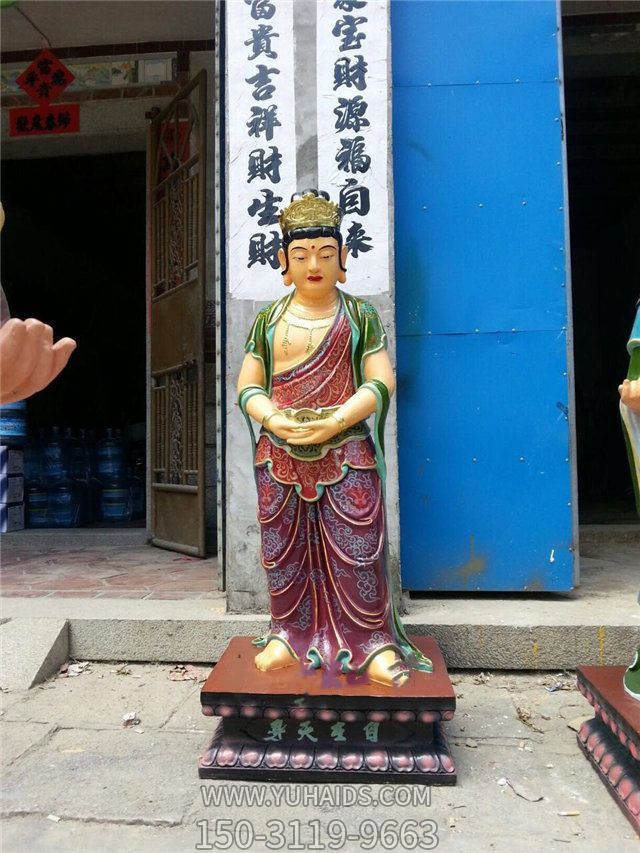 自在天玻璃钢彩绘32应身神像雕塑