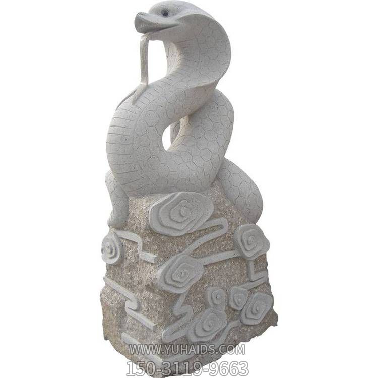 园林大理石石雕十二生肖蛇雕塑