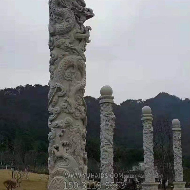 户外广场浮雕大型龙柱雕塑