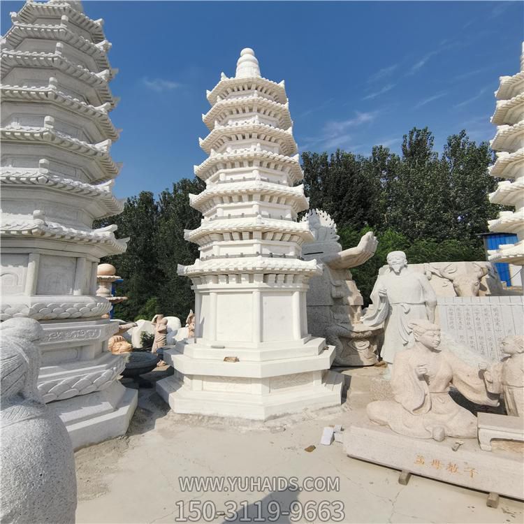 寺庙汉白玉宝塔佛塔园林景观雕塑