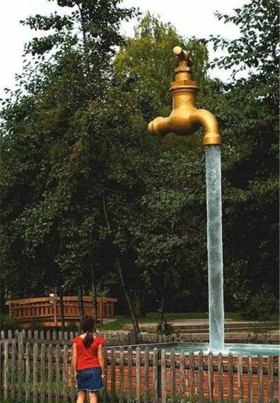 创意公园水龙头喷泉景观铜雕