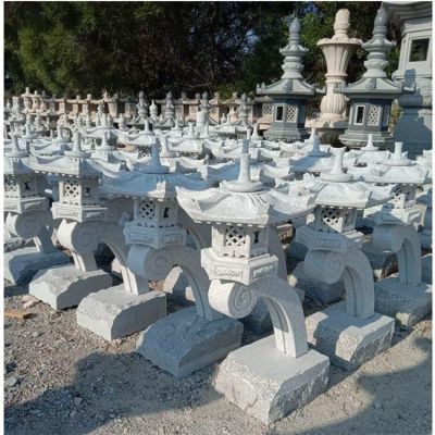 中式庭院装饰天然青石雕刻石灯塔摆件