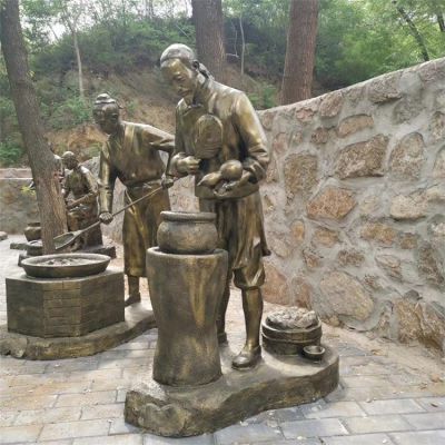 制药人物场景雕塑，古代炼药制药情景雕塑