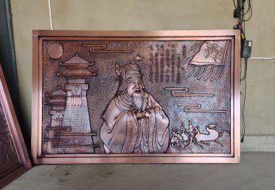 历史名人鲍叔牙紫铜浮雕壁画像