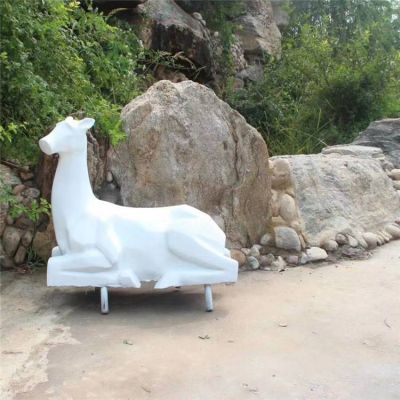 动物景观玻璃钢仿真户外公园小鹿雕塑