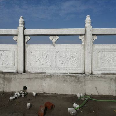 别墅小区大桥两侧石头栏杆 河道石材护栏雕塑