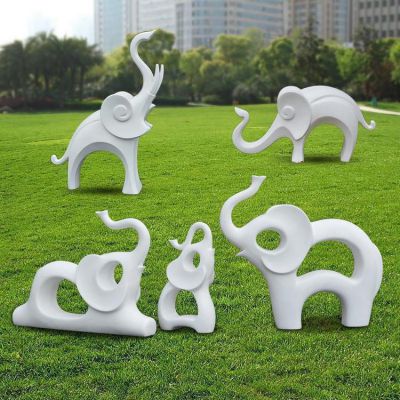 玻璃钢抽象创意户外园林大象摆件