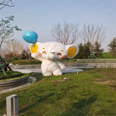 公园儿童乐园户外摆放装饰玻璃钢卡通彩绘小象雕塑