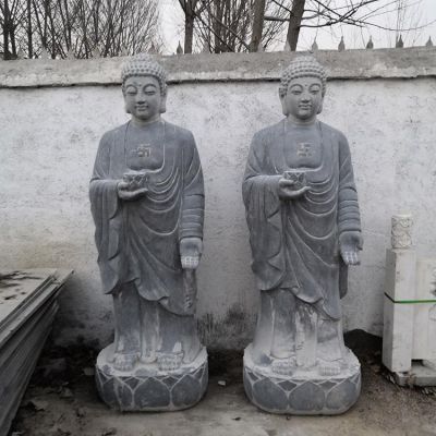 青石石雕大型立式如来雕塑