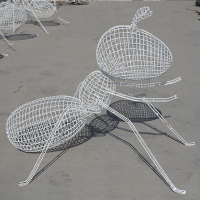 不锈钢网格户外园林抽象动物景观蚂蚁雕塑