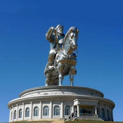 不锈钢大型景区景点广场人物成吉思汗雕塑