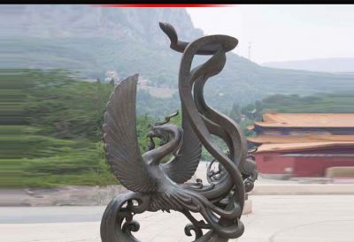 城市标识抽象艺术铜铸的天鹅雕塑