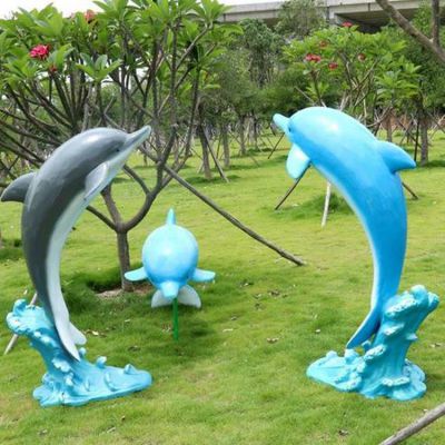 玻璃钢彩绘动物雕塑广场景观摆件