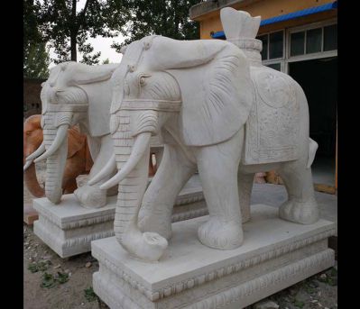户外园林大型景观石雕大象雕塑