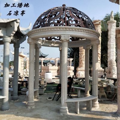 欧式园林装饰大理石罗马柱圆形休闲座椅雕塑