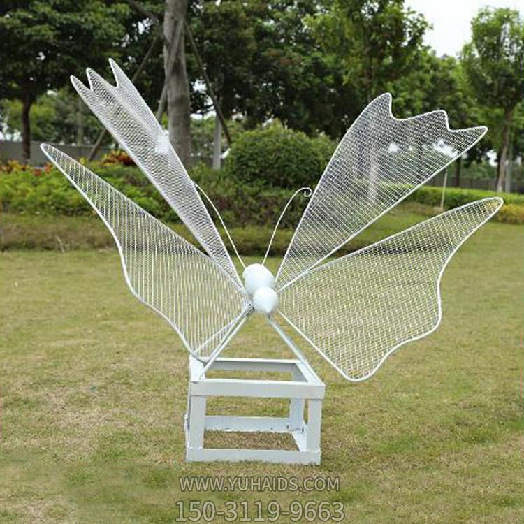 小区广场装饰发光不锈钢镂空蝴蝶动物雕塑摆件