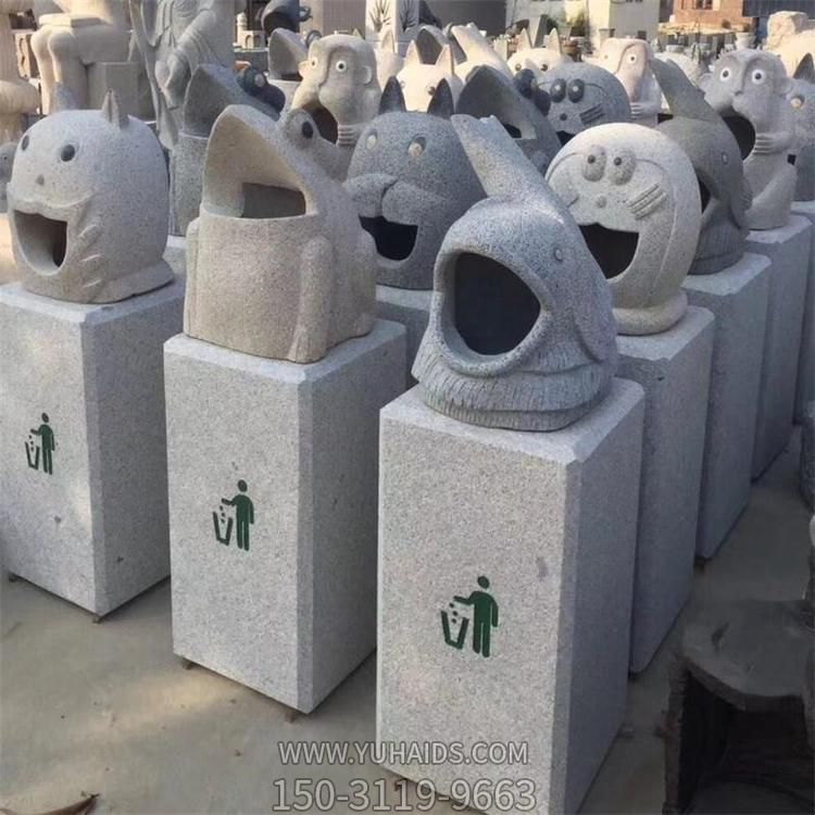 大理石天然花岗岩动物垃圾桶校园景区摆件雕塑