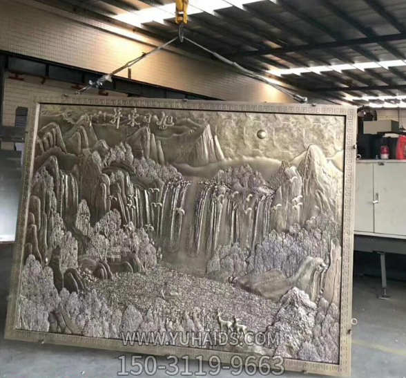 旭日东升玻璃钢仿铜浮雕壁画雕塑