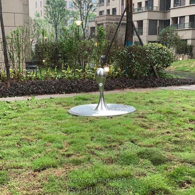 不锈钢镜面水滴摆件雕塑