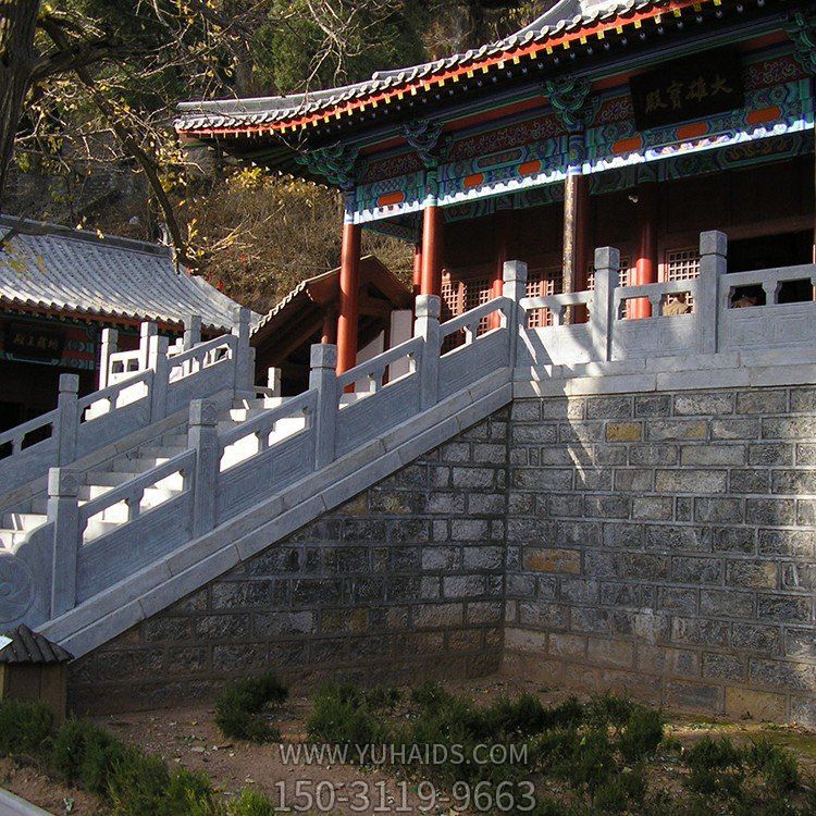 石雕栏杆，寺庙台阶栏杆扶手雕塑