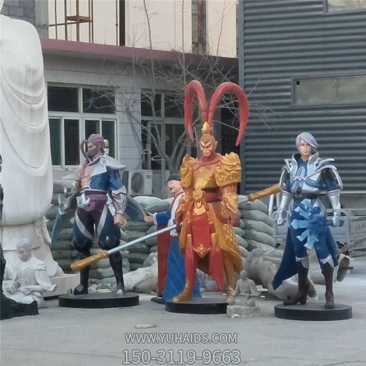 游乐园摆放铸铜玻璃钢孙悟空人物雕塑 