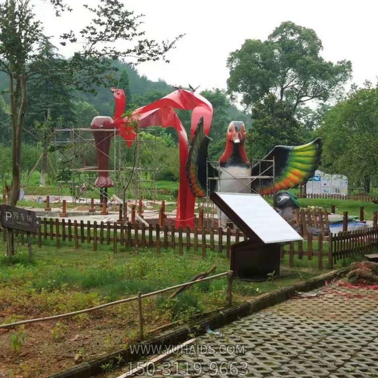 玻璃钢彩绘园林景观摆件动物雕塑