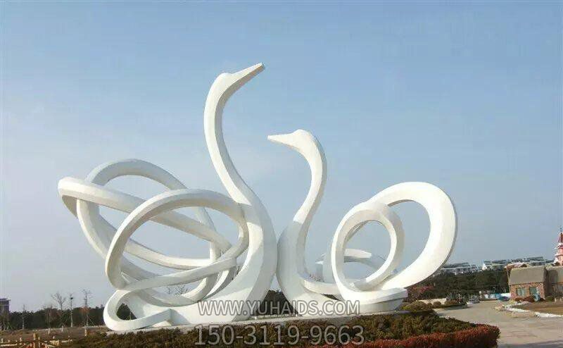 花园广场抽象个性玻璃钢天鹅雕塑