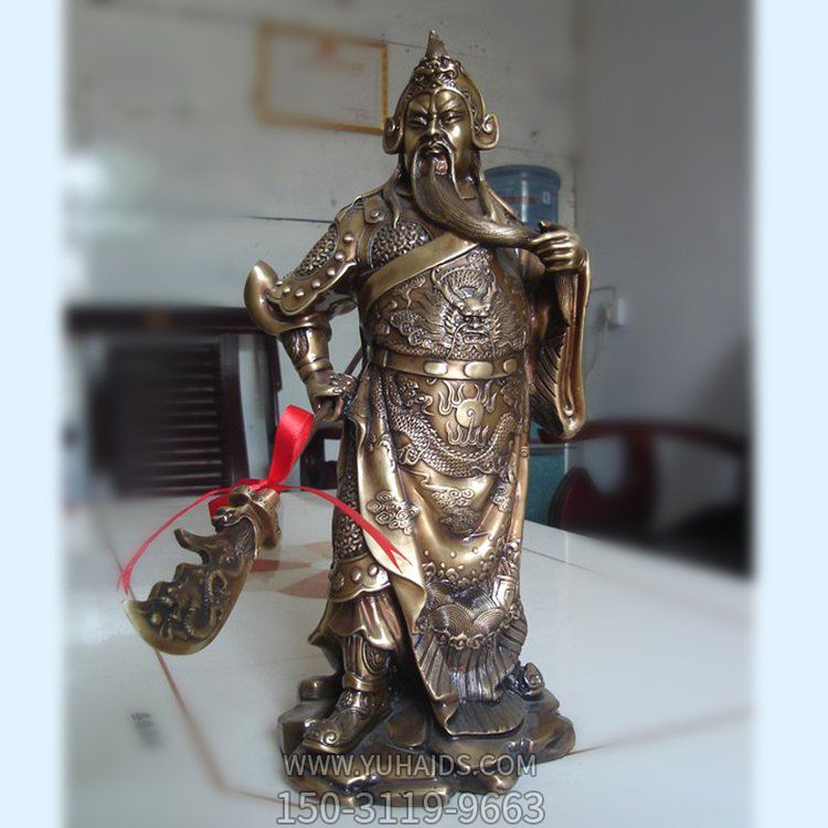 寺庙摆放铸铜武圣古代将领雕像 雕塑