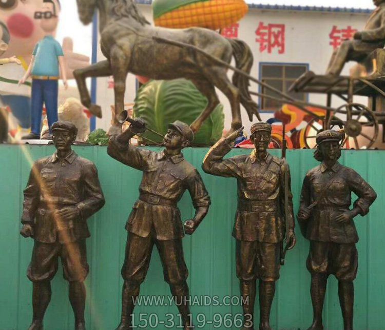 广场八路军纪念人物铜雕雕塑