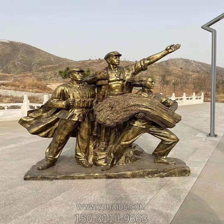 景区景点铜雕八路军战士摆件雕塑