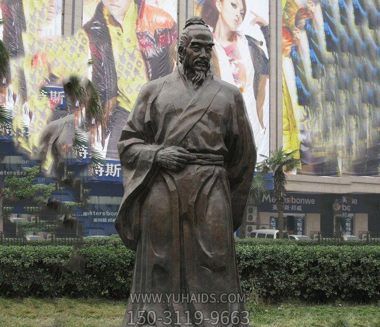 商场商业街铸造古代名人李时珍铜雕塑