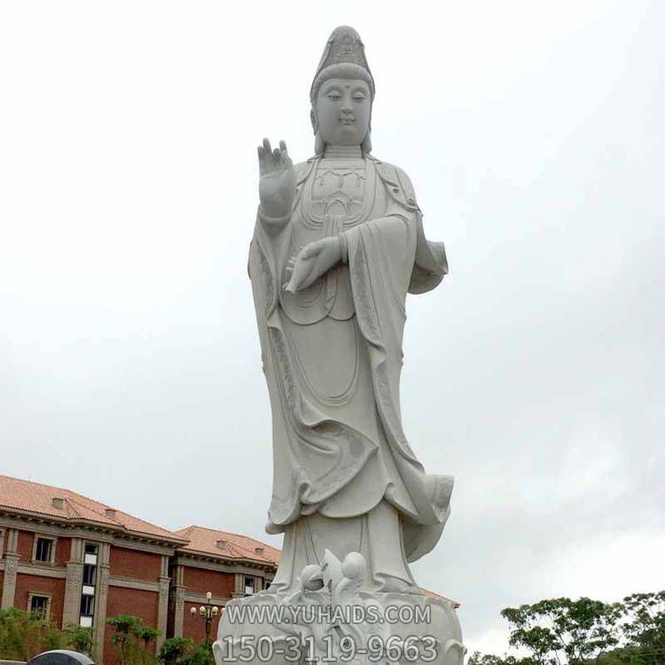 大理石石雕户外园林滴水观音雕塑