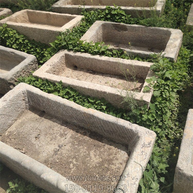 仿古做旧养鱼种花老石槽雕塑