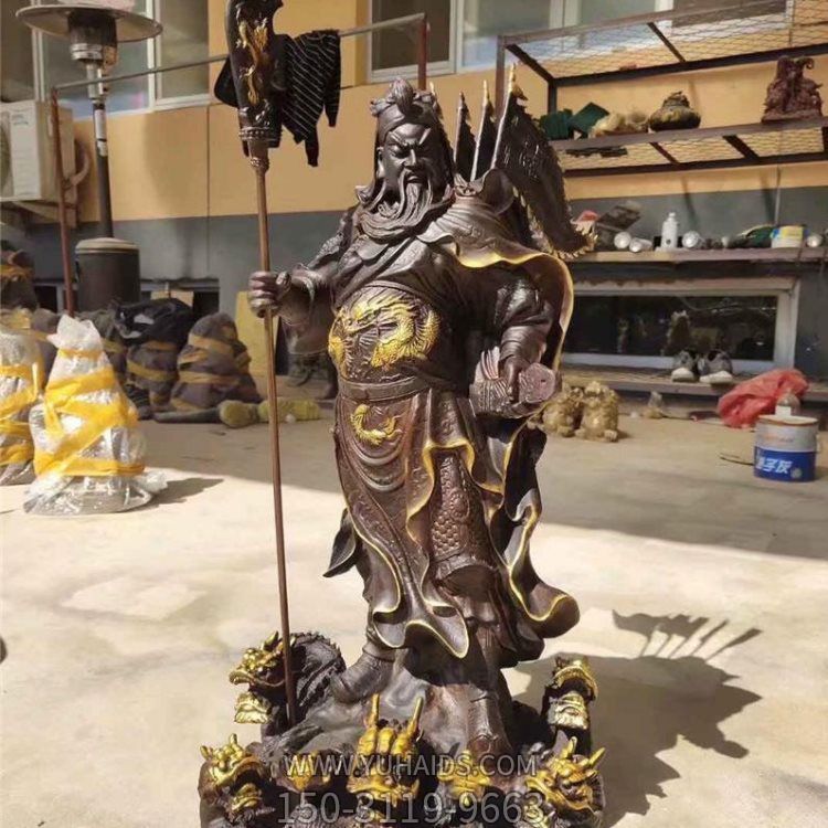 铜雕寺庙宗教大型武财神关公雕塑