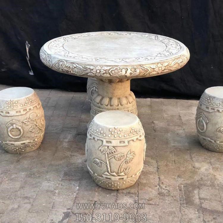 家用做旧老物件石桌石凳雕塑