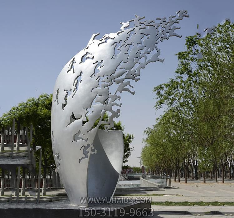 广场不锈钢抽象奥林匹克竞技奥运雕塑