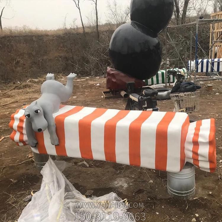 游乐园玻璃钢创意卡通糖果休闲座椅雕塑